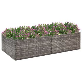 Garden Planter Gray 61.8"x31.5"x15.7" Poly Rattan