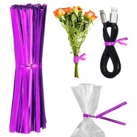 Purple Metallic Twist Ties for Bags 4 Inch. 1000 Pack of Aluminum Foil Christmas Twist Ties for Treat Bags. Reusable Bread Ties. Flexible Metallic Twi