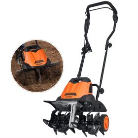 VEVOR 12 Amp Electric Tiller, 18" Tilling Width 3.94" Tilling Depth Corded Electric Tiller/Cultivator, Steel Mn Tines