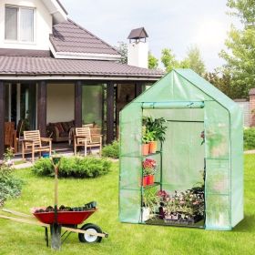 Portable 4 Tier Walk-in Plant Greenhouse with 8 Shelves