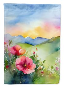 North Dakota Wild Prairie Roses in Watercolor Garden Flag Mailbox Flag Decorative Yard Flag Banner Outside Patio Artwork Yard Flower Beds, Garden Size