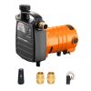 VEVOR Cast Iron Water Transfer Pump, 115V AC 1600 GPH 1/2HP, Portable Electric Utility Pump with Carbon Brush, Filter, Brass Connectors, for Garden