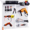 VEVOR Pegboard Wall Organizer 32" x 32", 330LBS Loading Garage Metal Pegboard Organizer Wall Mount, 25PCS Tool Storage Kit with 2 Peg Boards, Hooks