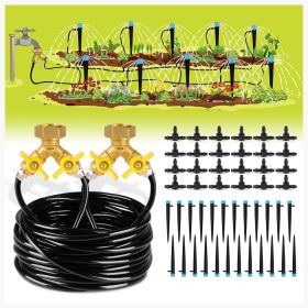 100ft Drip Irrigation Kit Plant Watering System 8x5mm Blank Distribution Tubing DIY Automatic Irrigation Equipment Set for Garden Greenhouse Flow