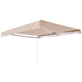 VEVOR Manual Retractable Awning, 10 x 8 ft Outdoor Patio Awning Retractable Sun Shade