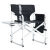 2-piece Padded Folding Outdoor Chair with Side Table and Storage Pockets,Lightweight Oversized Directors Chair for indoor, Outdoor Camping