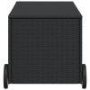 Garden Storage Box with Wheels Black 50.2 Gal Poly Rattan