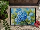 Hydrangeas in Watercolor Doormat Front Door Mat Indoor Outdoor Rugs for Entryway, Non Slip Washable Low Pile, 24H X 36W