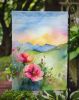 North Dakota Wild Prairie Roses in Watercolor Garden Flag Mailbox Flag Decorative Yard Flag Banner Outside Patio Artwork Yard Flower Beds, Garden Size