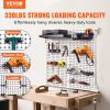 VEVOR Pegboard Wall Organizer 32" x 32", 330LBS Loading Garage Metal Pegboard Organizer Wall Mount, 25PCS Tool Storage Kit with 2 Peg Boards, Hooks