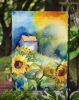 Sunflowers in Watercolor Garden Flag Mailbox Flag Decorative Yard Flag Banner Outside Patio Artwork Yard Flower Beds, Garden Size, Multicolor